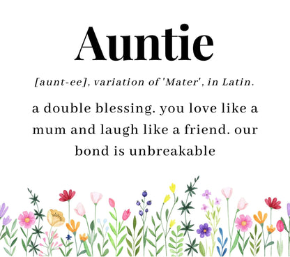 Auntie Flowers Quote Personalised Candle | Auntie Quote Gift MKTrends Co