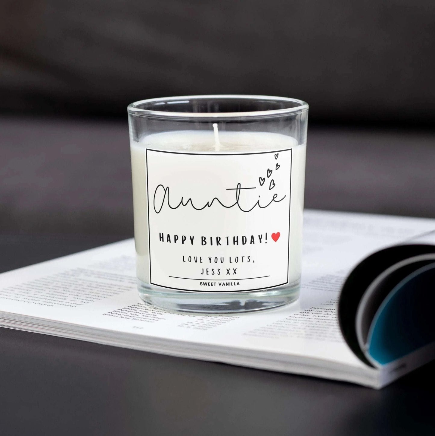 Auntie Hearts Message Personalised Candle | Gift for Auntie MKTrends Co