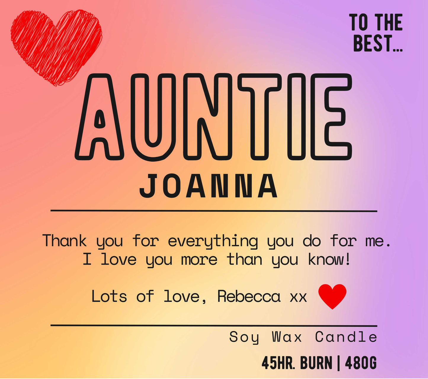 Auntie Name Candle | Personalised Candle for Auntie MKTrends Co