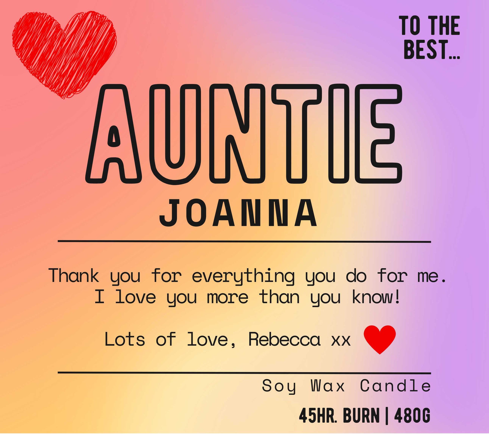 Auntie Name Candle | Personalised Candle for Auntie MKTrends Co