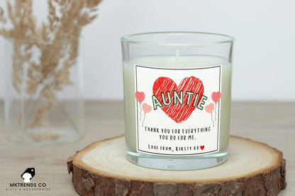 Auntie Name Heart Candle | Personalised Gift for Auntie MKTrends Co