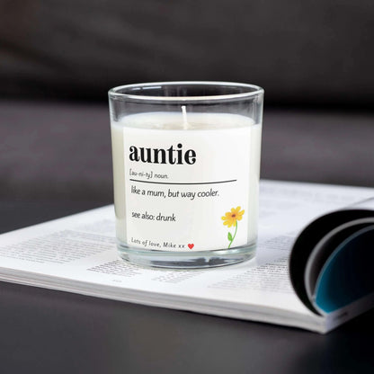 Auntie Noun Personalised Candle Gift | Funny Auntie Noun Gift MKTrends Co