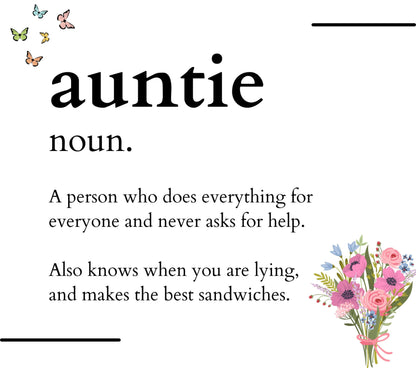 Auntie Noun Quote Personalised Candle Gift | Auntie Noun Gift MKTrends Co