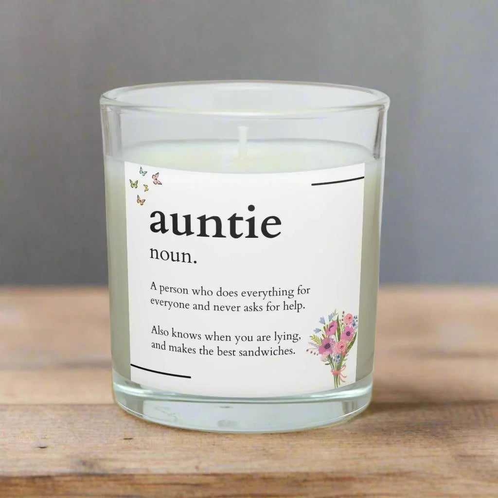 Auntie Noun Quote Personalised Candle Gift | Auntie Noun Gift MKTrends Co