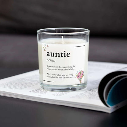 Auntie Noun Quote Personalised Candle Gift | Auntie Noun Gift MKTrends Co