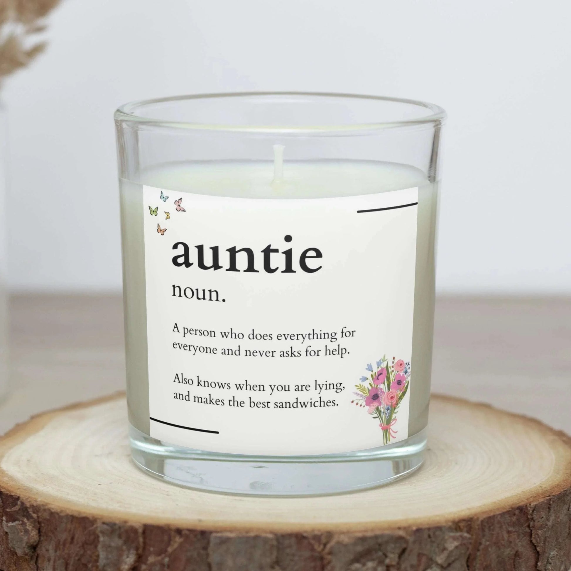 Auntie Noun Quote Personalised Candle Gift | Auntie Noun Gift MKTrends Co