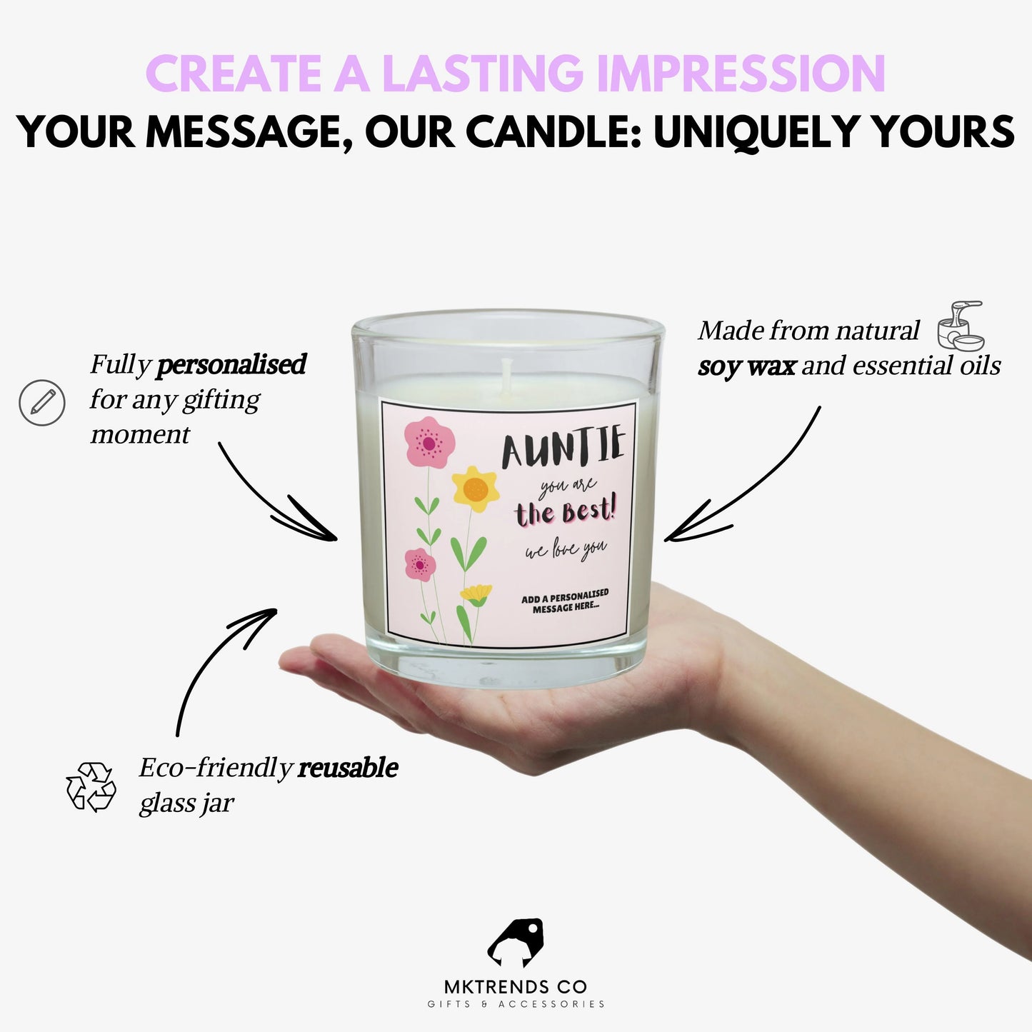 Auntie, You are the Best Personalised Candle | Best Auntie Gift MKTrends Co