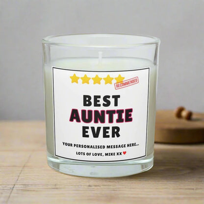 Best Auntie Ever Personalised Candle Gift | Best Auntie Award Gift MKTrends Co