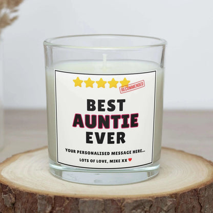 Best Auntie Ever Personalised Candle Gift | Best Auntie Award Gift MKTrends Co