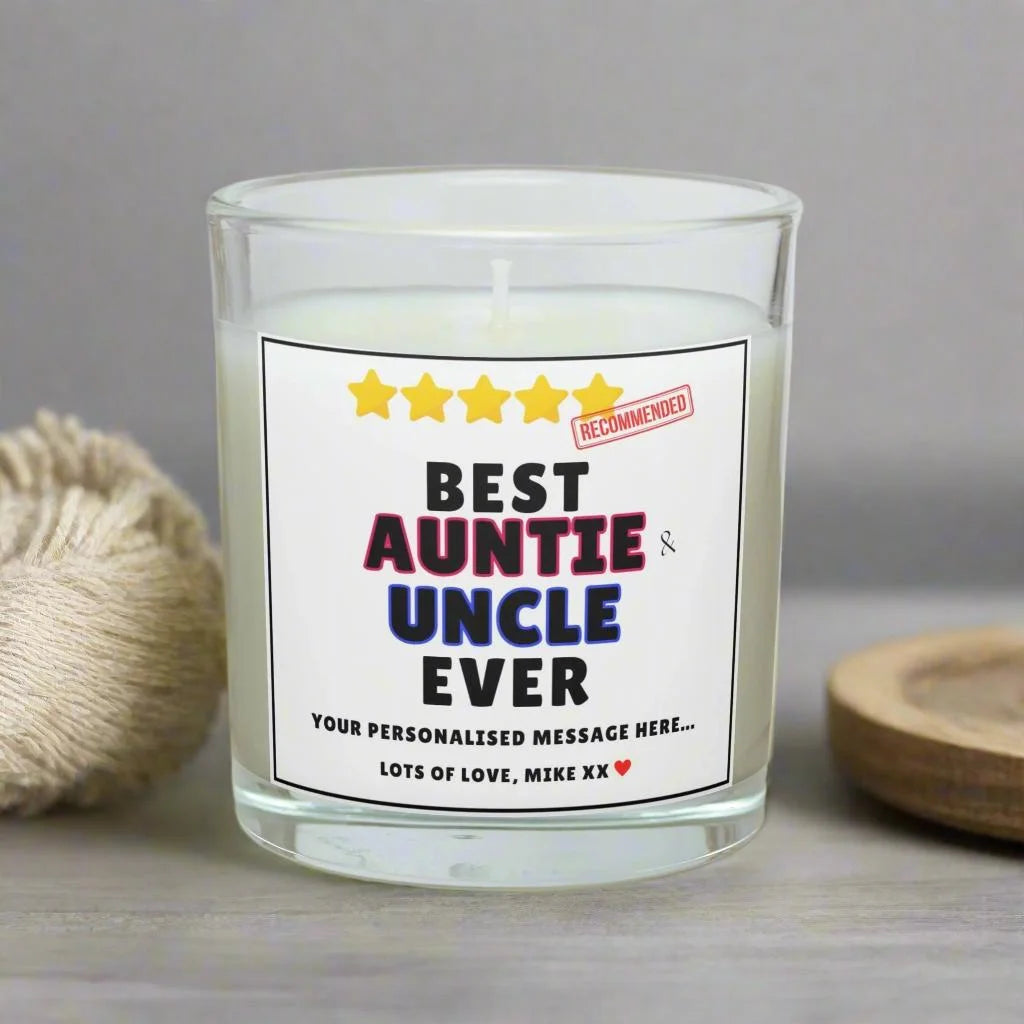 Best Auntie & Uncle Ever Personalised Candle | Auntie Uncle Gift MKTrends Co