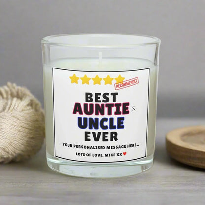 Best Auntie & Uncle Ever Personalised Candle | Auntie Uncle Gift MKTrends Co