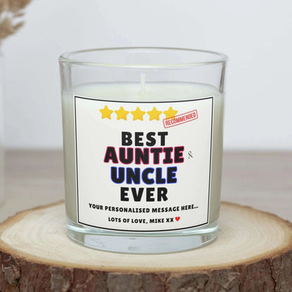 Best Auntie & Uncle Ever Personalised Candle | Auntie Uncle Gift MKTrends Co