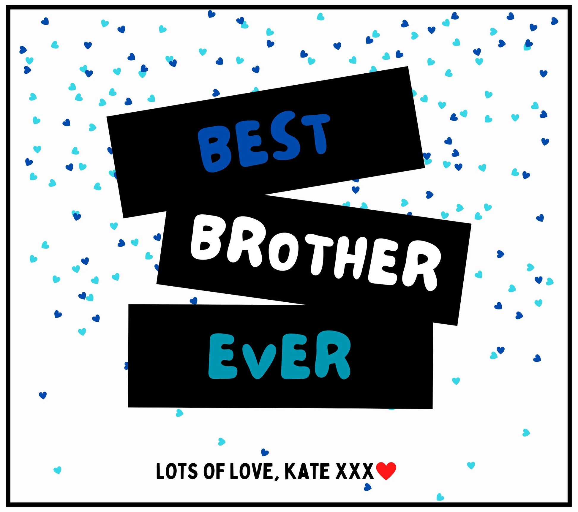 Best Brother Ever Blue Hearts Personalised Candle | Gift for Best Brother MKTrends Co