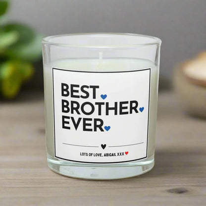 Best Brother Ever Hearts Personalised Candle | Best Brother Gift MKTrends Co