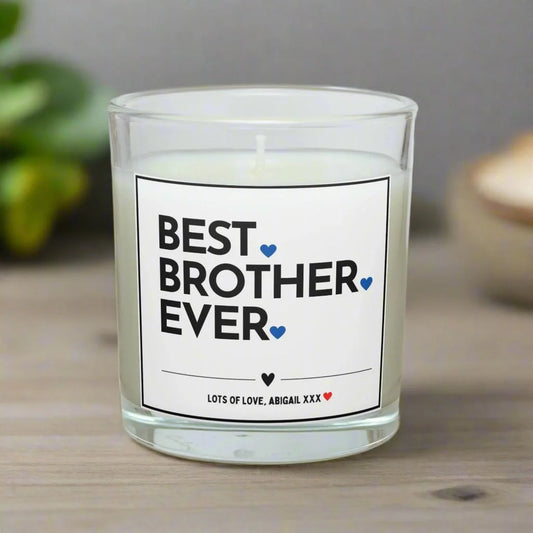 Best Brother Ever Hearts Personalised Candle | Best Brother Gift MKTrends Co