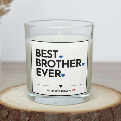 Best Brother Ever Hearts Personalised Candle | Best Brother Gift MKTrends Co