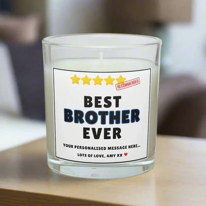 Best Brother Ever Stars Personalised Candle | Best Brother Award Gift MKTrends Co