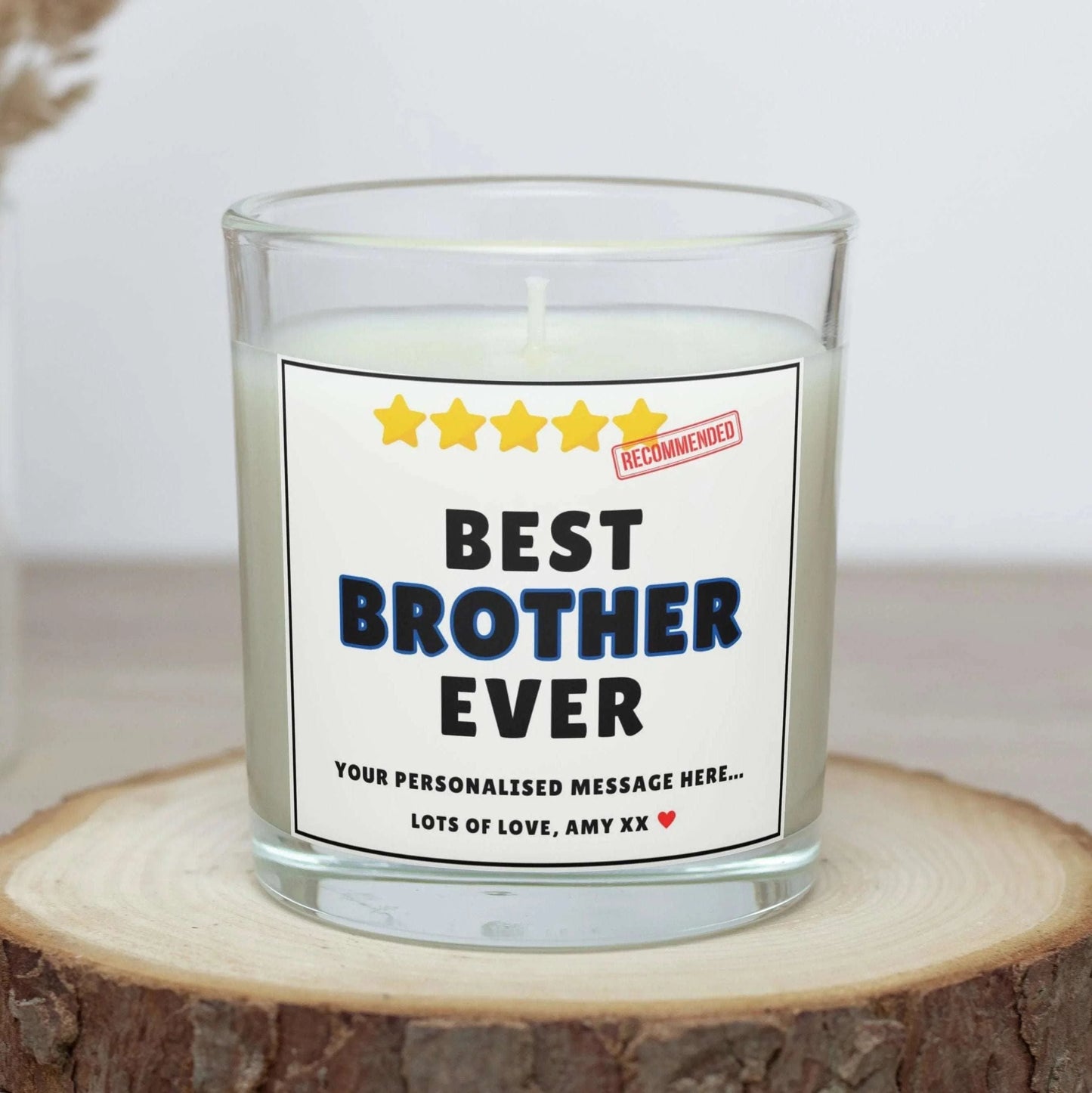 Best Brother Ever Stars Personalised Candle | Best Brother Award Gift MKTrends Co