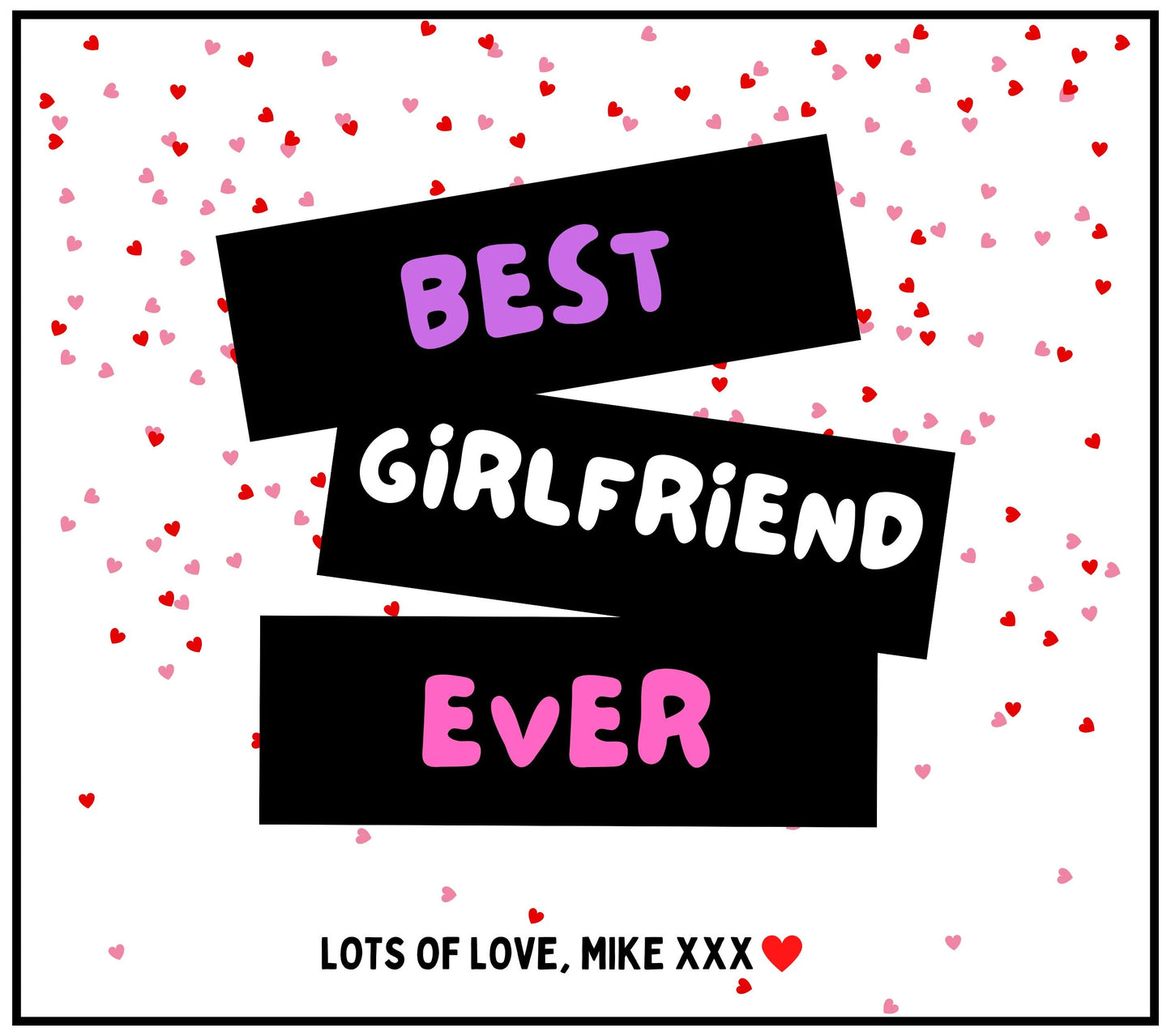 Best Girlfriend Ever Hearts Personalised Candle | Best Girlfriend Gift MKTrends Co