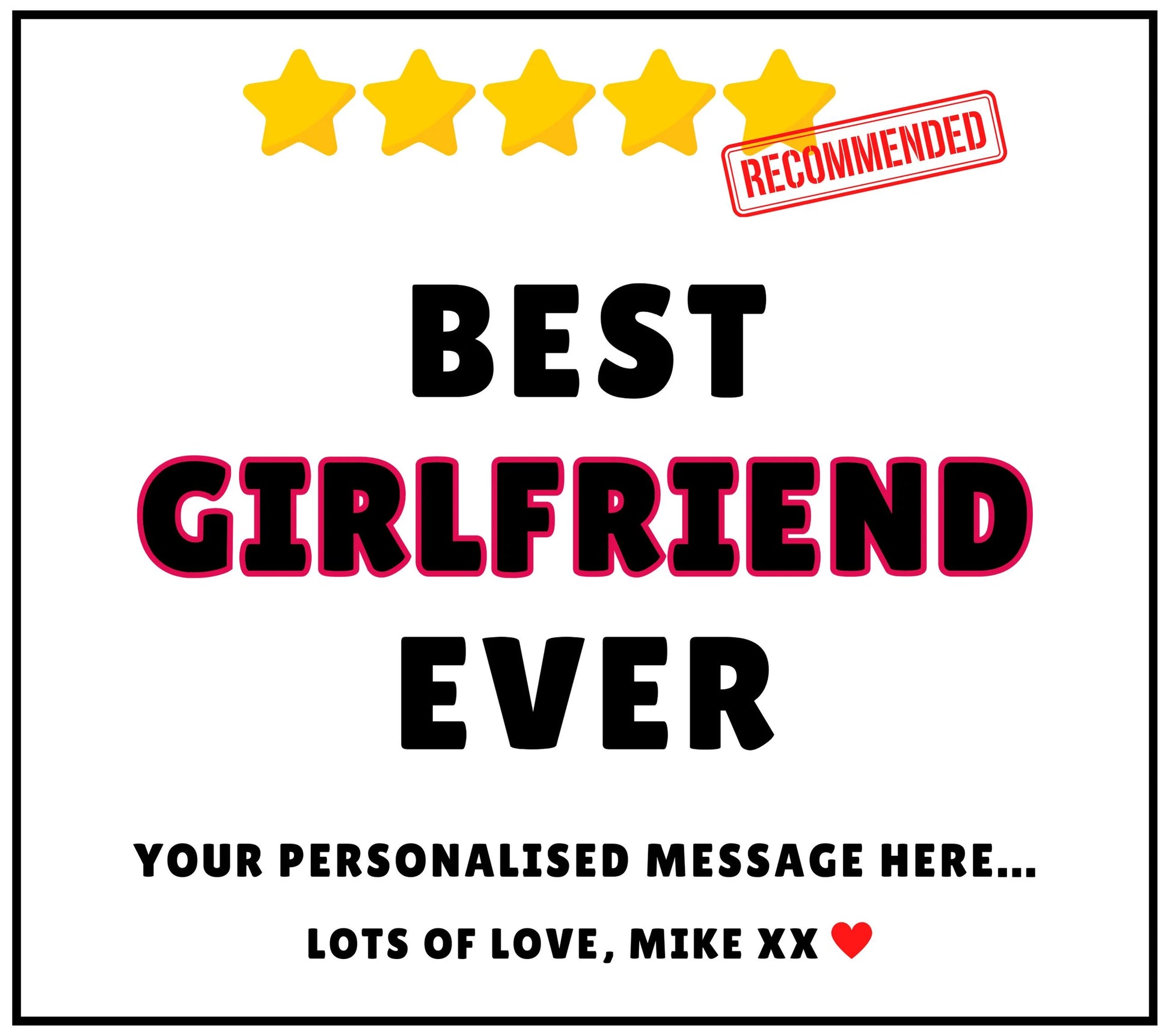 Best Girlfriend Ever Stars Personalised Candle | Best Girlfriend Gift MKTrends Co