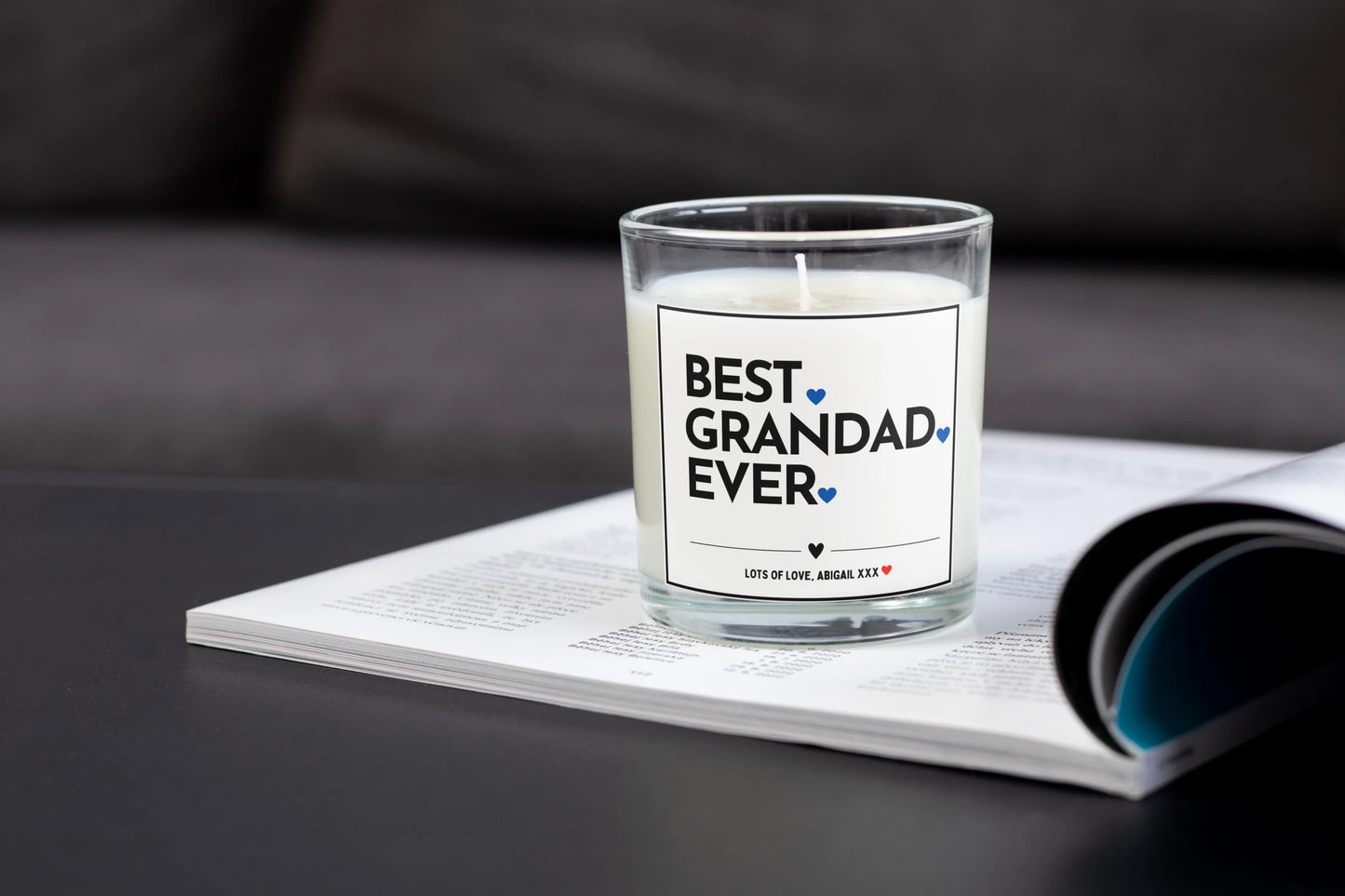 Best Grandad Ever Hearts Personalised Candle | Gifts for Grandad MKTrends Co