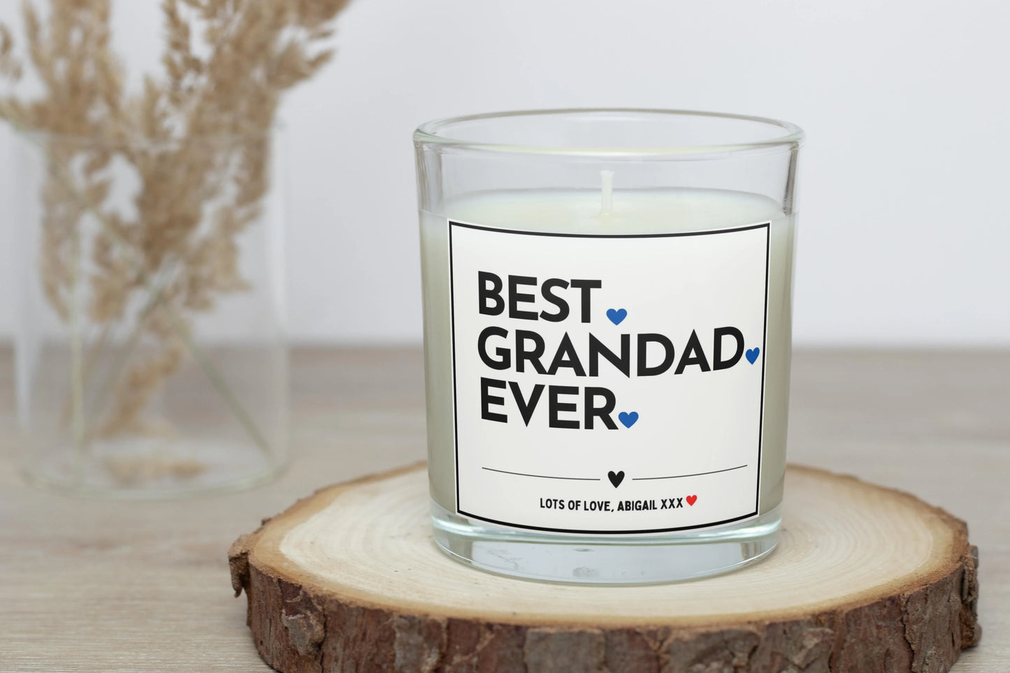 Best Grandad Ever Hearts Personalised Candle | Gifts for Grandad MKTrends Co