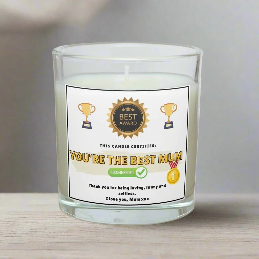 Best Mum Award Personalised Candle | Best Mum Gifts MKTrends Co