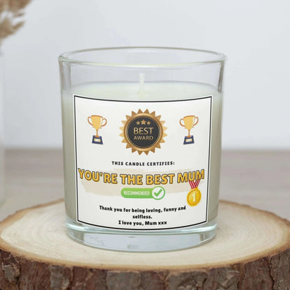 Best Mum Award Personalised Candle | Best Mum Gifts MKTrends Co