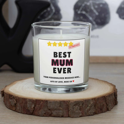 Best Mum Ever Personalised Candle | Best Mum Message Gift MKTrends Co