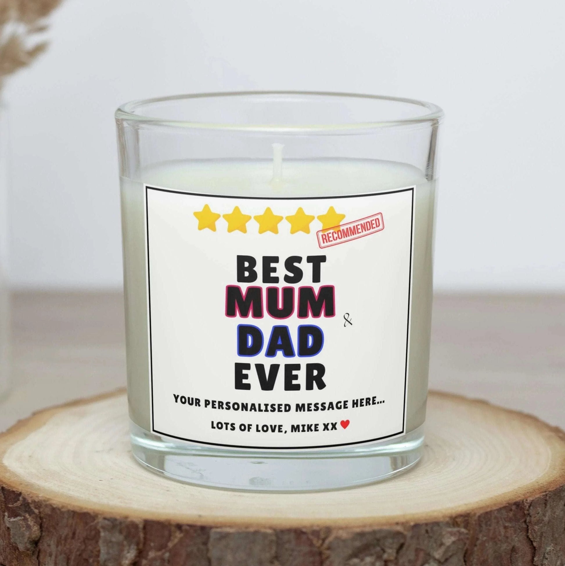 Best Mum & Dad Gift | Mum and Dad Personalised Candle MKTrends Co