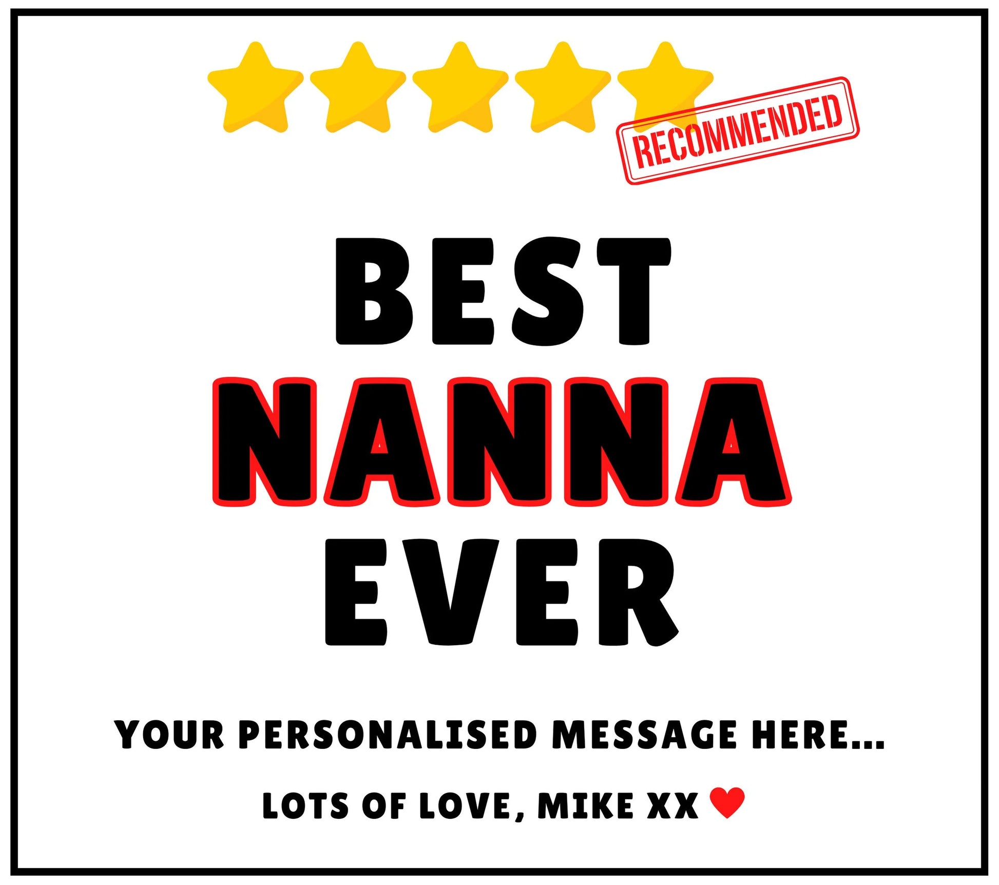 Best Nanna Ever Stars Personalised Candle MKTrends Co