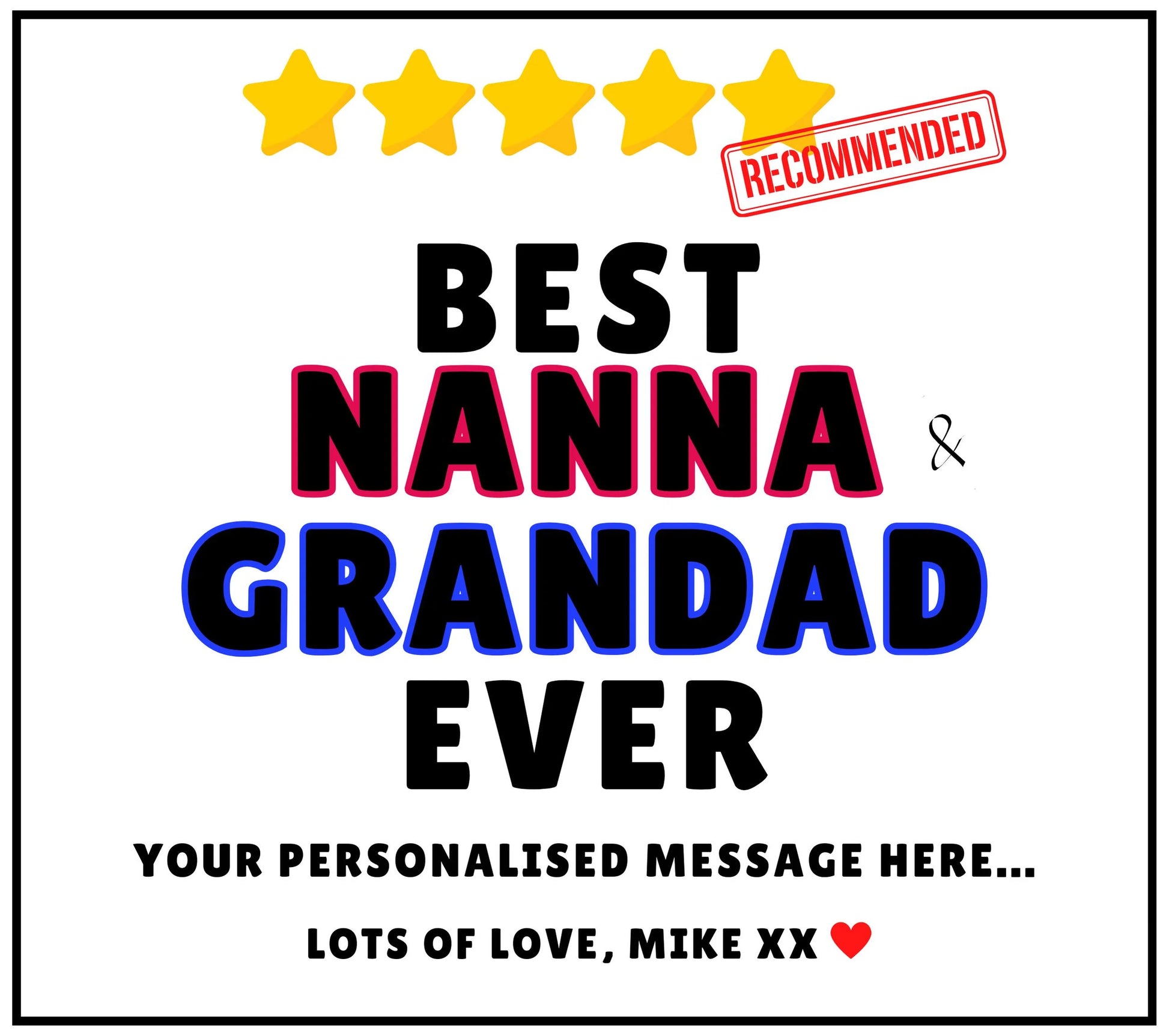 Best Nanna & Grandad Stars Gift | Personalised Candle MKTrends Co