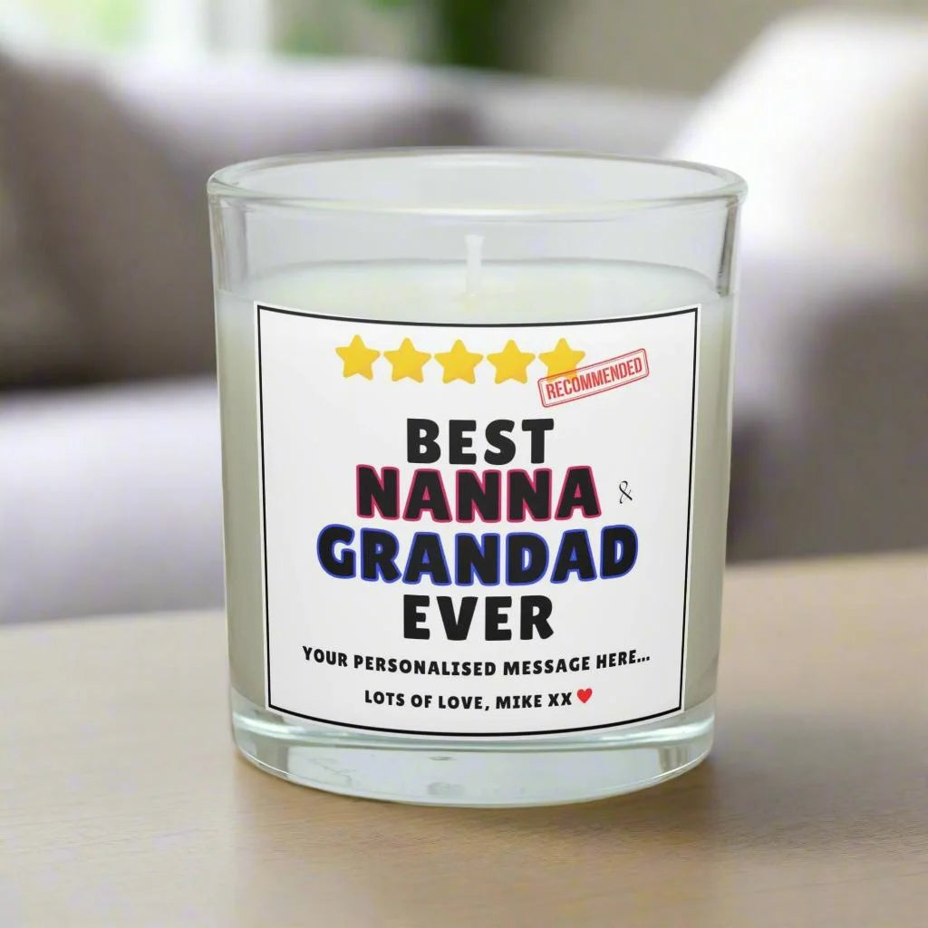 Best Nanna & Grandad Stars Gift | Personalised Candle MKTrends Co