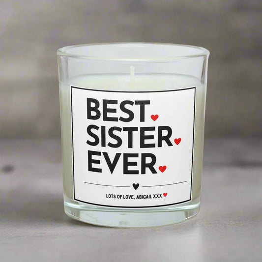 Best Sister Ever Personalised Candle | Best Sister Gift MKTrends Co