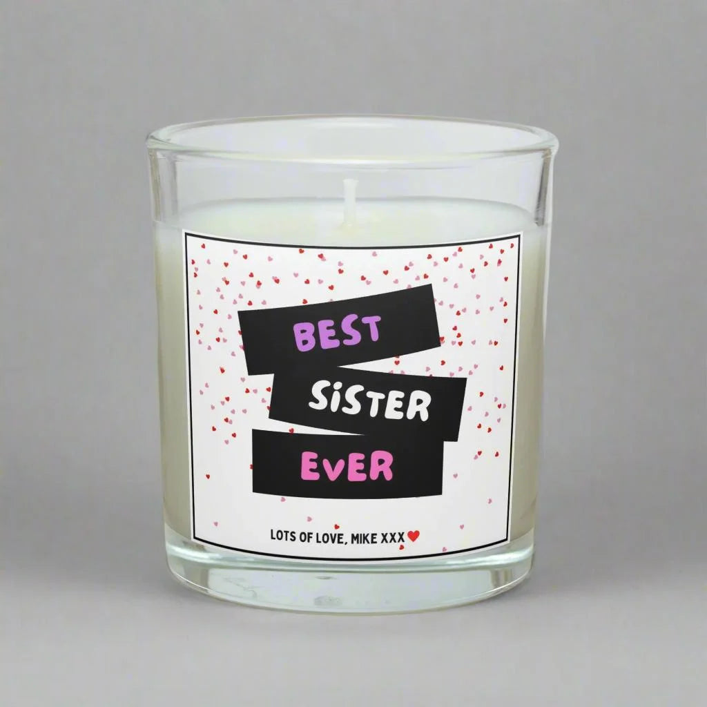 Best Sister Ever Stars Personalised Candle | Best Sister Gift MKTrends Co