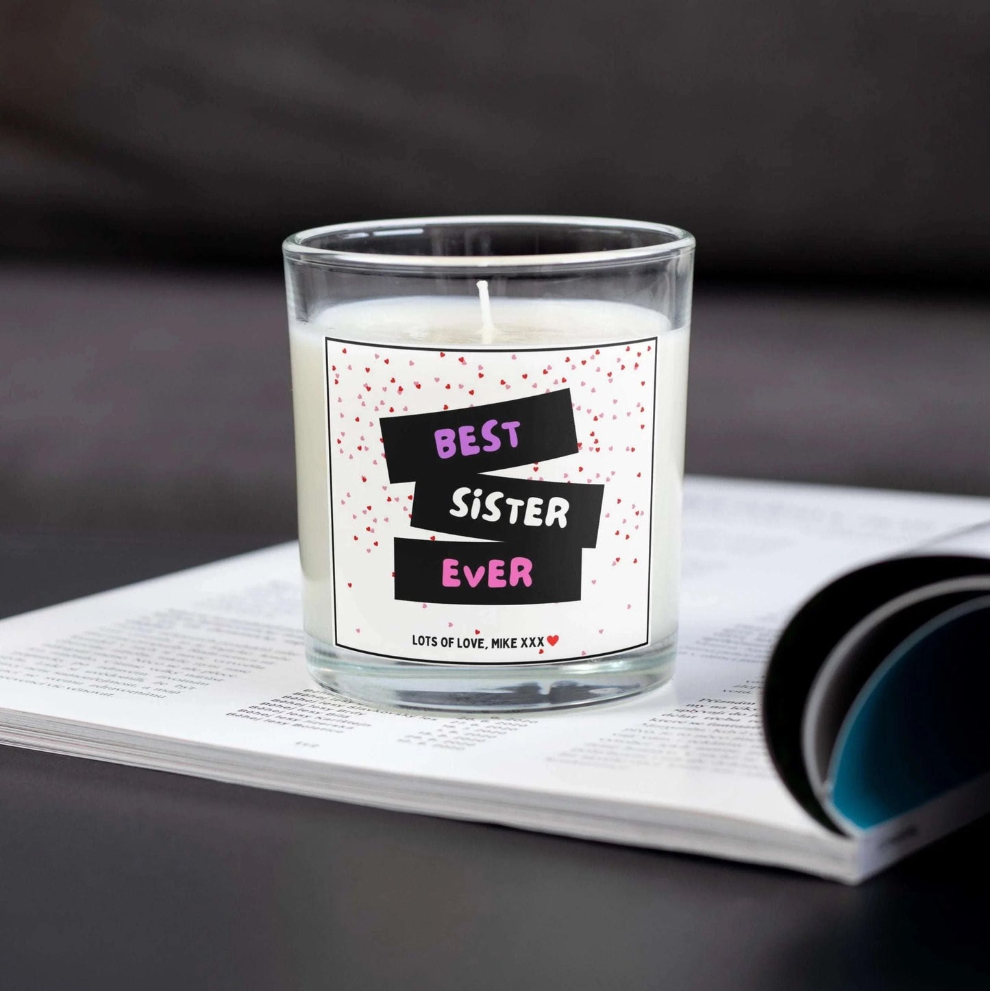 Best Sister Ever Stars Personalised Candle | Best Sister Gift MKTrends Co