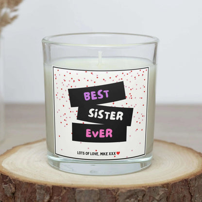 Best Sister Ever Stars Personalised Candle | Best Sister Gift MKTrends Co