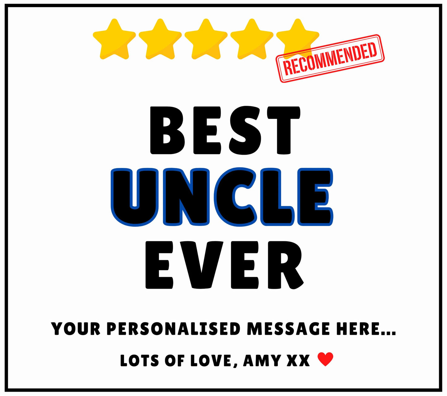 Best Uncle Ever Stars Personalised Candle | Best Uncle Gift MKTrends Co