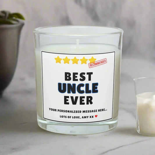 Best Uncle Ever Stars Personalised Candle | Best Uncle Gift MKTrends Co