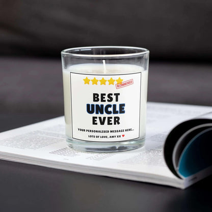 Best Uncle Ever Stars Personalised Candle | Best Uncle Gift MKTrends Co