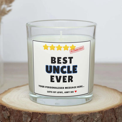 Best Uncle Ever Stars Personalised Candle | Best Uncle Gift MKTrends Co