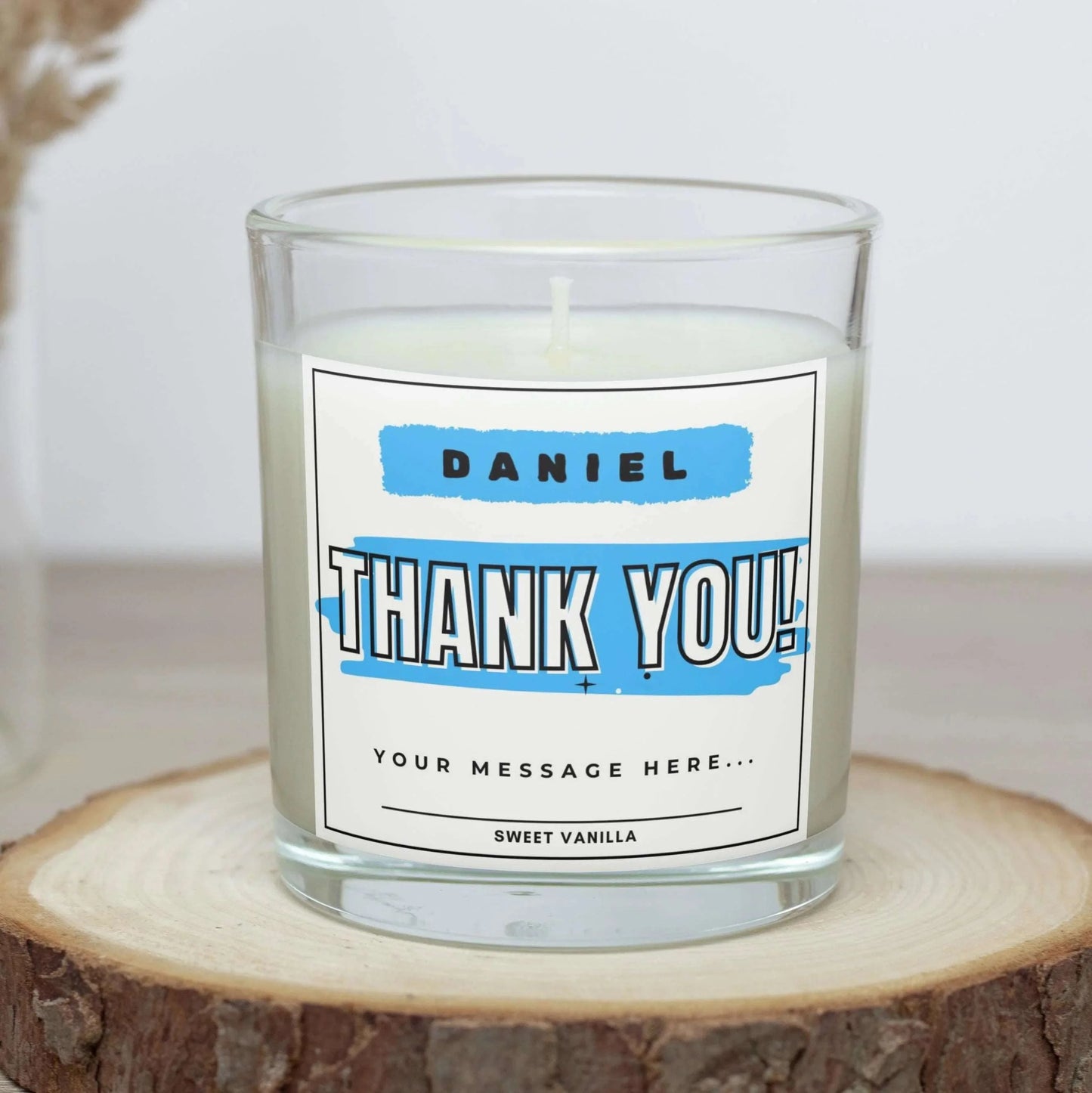 Blue Name Thank You Gift for Him | Personalised Thank You Candle MKTrends Co