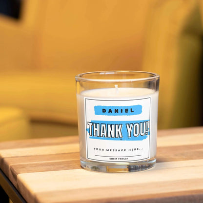 Blue Name Thank You Gift for Him | Personalised Thank You Candle MKTrends Co