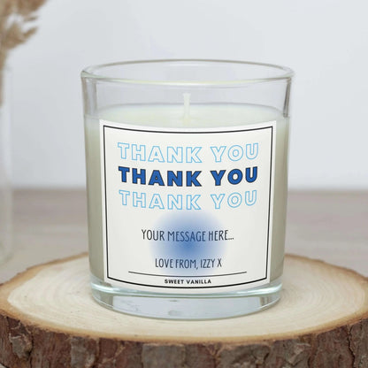 Blue Thank You Gift for Him | Personalised Thank You Candle MKTrends Co