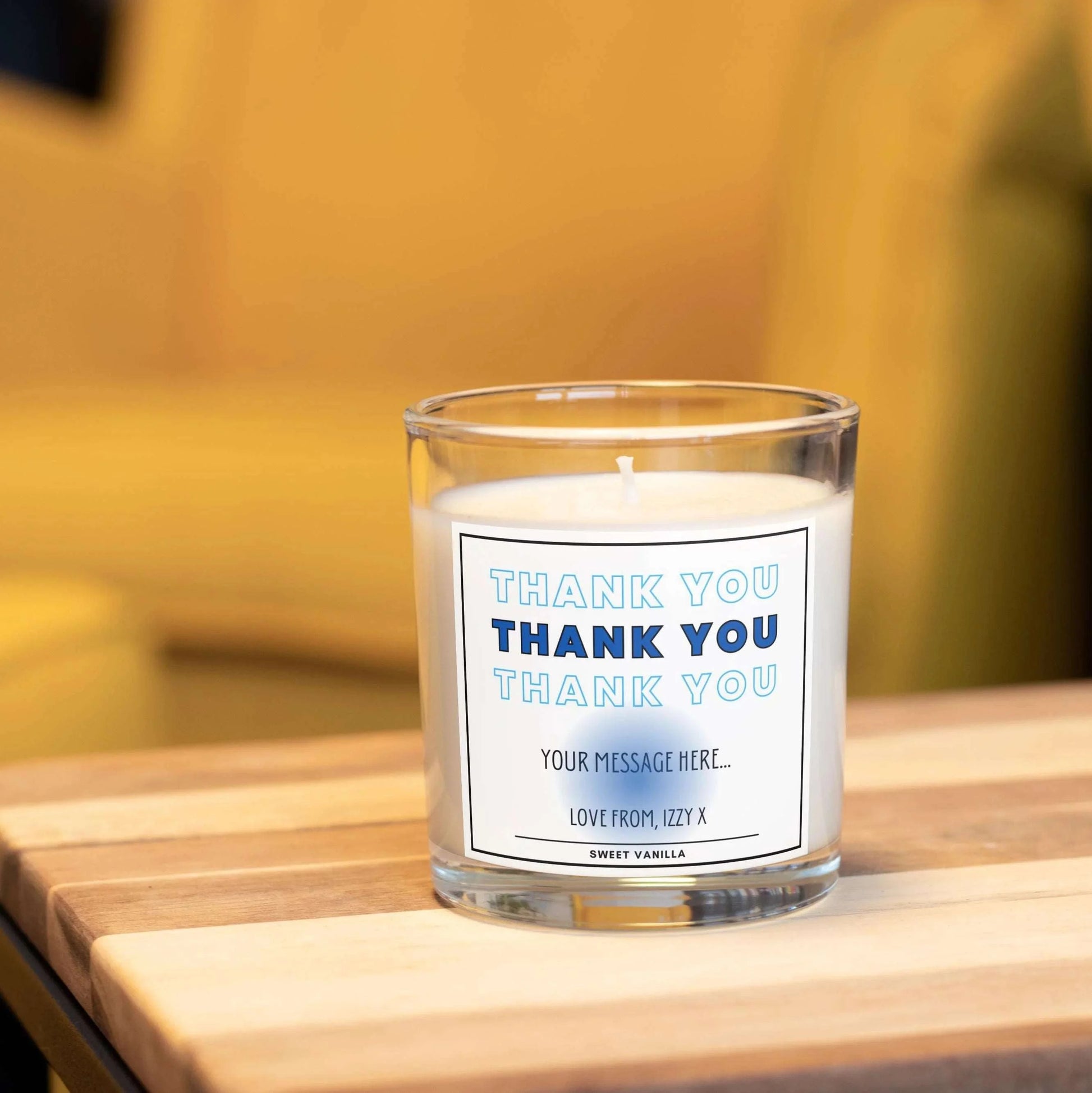 Blue Thank You Gift for Him | Personalised Thank You Candle MKTrends Co