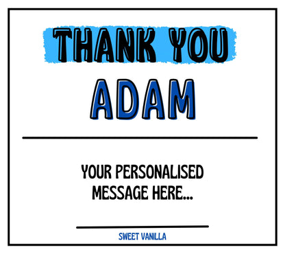 Blue Thank You Name Gift for Him | Personalised Thank You Candle MKTrends Co