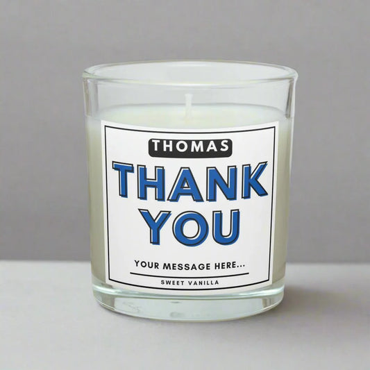 Bold Blue Thank You Candle | Gift for Him MKTrends Co