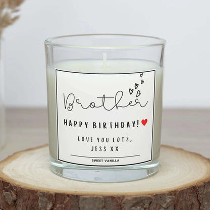 Brother Hearts Personalised Candle | Message Gift for Brother MKTrends Co