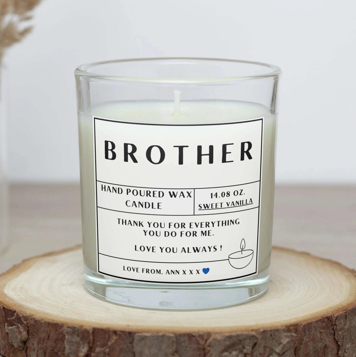 Brother Message Personalised Candle | Gift for Brother MKTrends Co