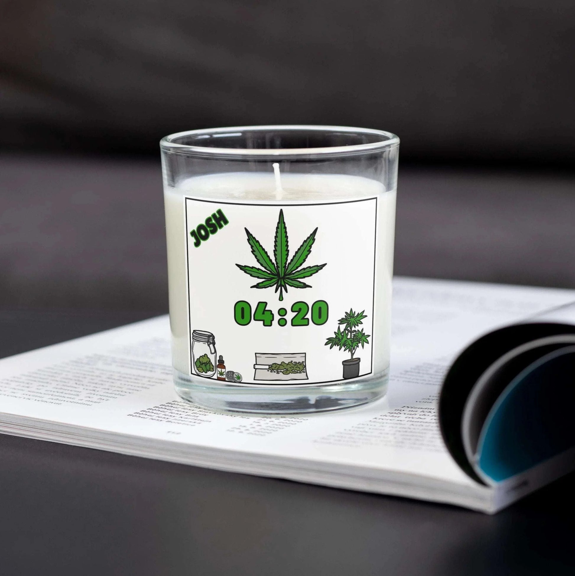 Cannabis 420 Personalised Candle | Gift for Weed Smokers | Stoner Name Gifts MKTrends Co